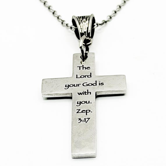 God Is With You Cross Charm Necklace