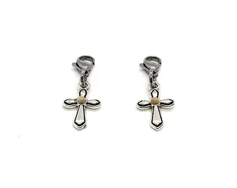 Ciondolo a clip, ciondolo a forma di croce con semi di senape, ciondolo con Matteo 17-20, regalo di fede con semi di senape, regalo cristiano, ciondolo singolo o set