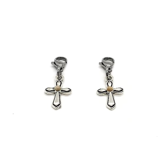 Clip On Charm, Mustard Seed Cross Clip On Charms, Matthew 17 20 Charm, Mustard Seed Faith Gift, Christian Gift, Single Charm or Set