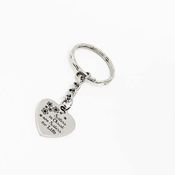 Sister Gift, Sisters In Christ Are Sisters For Life Keychain, Christian Sister, Bible Study Group Gifts, Sunday School Gifts, Christian Gift