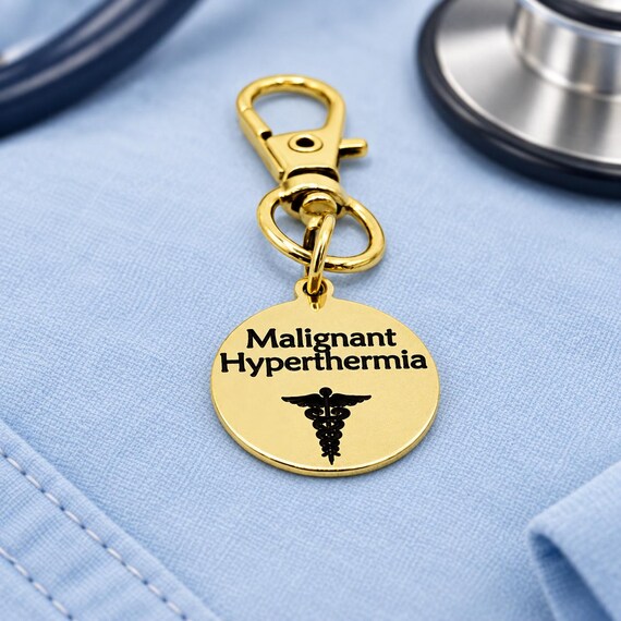 Malignant Hyperthermia Goldtone Clip On Charm