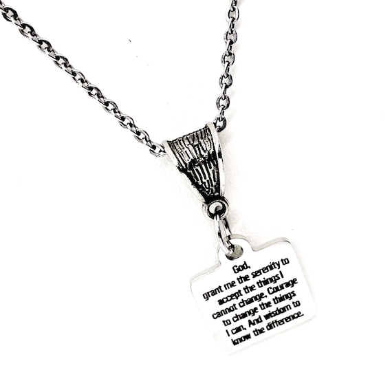 Serenity Prayer Gifts, Recovery Gifts, Serenity Prayer Necklace, Gift For Her, Recovery Jewelry, Serenity Courage Wisdom, Wisdom to Know