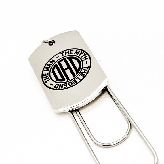 Dad The Man The Myth The Legend Bookmark, Charm Bookmark, Fathers Day Gift, Dad Birthday, Gift For Him, Husband Gift, New Dad Birth Gift