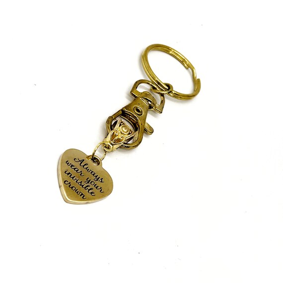 Encouraging Her, Always Wear Your Invisible Crown Charm Keychain, Daughter Gift, Wife Gift, Granddaughter Gift, Motivation Gift For Her
