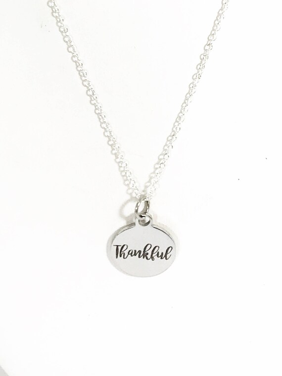 Thank You Gift, Thankful Necklace, Thanksgiving Jewelry, Thankful For Blessings, Thanksgiving Jewelry Gift For Her, Thankful For You