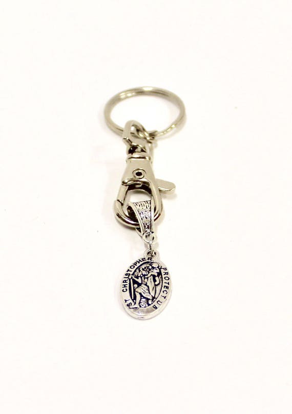 St Christopher Keychain, Patron Saint of Travel, New Car Gift For Her, Gift For Him, Graduation Gift, College Gift, Travel Gift, Bon Voyage