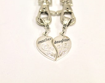 Mother and Daughter Key Chain Set, Mother Daughter Gift, Gift For Her, Daughter Gift, Mother Gift, Mothers Day Gifts, Keyring Gift Set