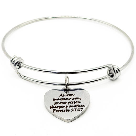 Iron Sharpens Iron Heart Charm Bracelet