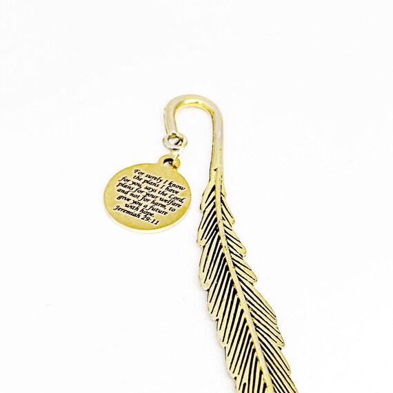Jeremiah 29 11 Gods Has A Plan For You Goldtone Charm Bookmark, Faith Gift, Plans For Your Future, Plans To Prosper Scripture, Christian