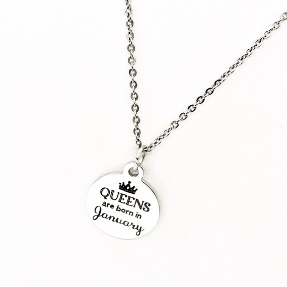 Queen Gift, Queens Are Born In Necklace, Wife Gift, Wife Birthday, Mom Gift, Mom Birthday Gift, Gift For Her, Queen Jewelry Gift