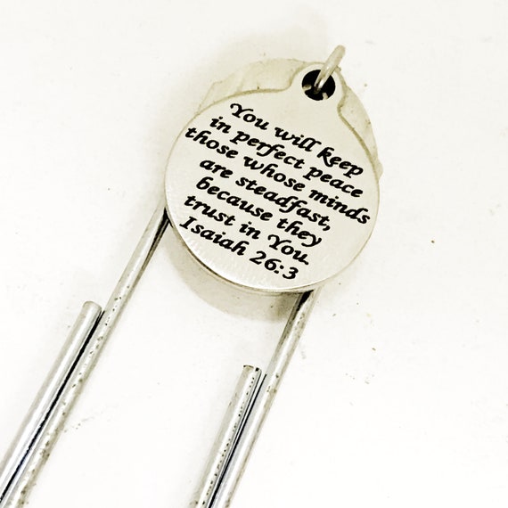 Christian Bookmark, God Will Keep You In Perfect Peace Bookmark, Christian Gift, Christian Charm Bookmark, Planner Bookmark, Isaiah 26 3