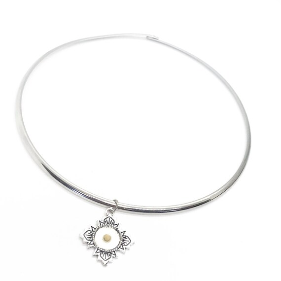 Mustard Seed Necklace, Mustard Seed Collar, Stainless Steel Collar Necklace, Matthew 17 20 Necklace, Mustard Seed Charm, Christian Jewelry