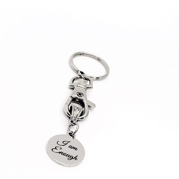 I Am Enough Charm Keychain, Affirmation Gift, Divorce Gift, Friend, Granddaughter, I Am Enough For Me, I Am Important, I Am Special