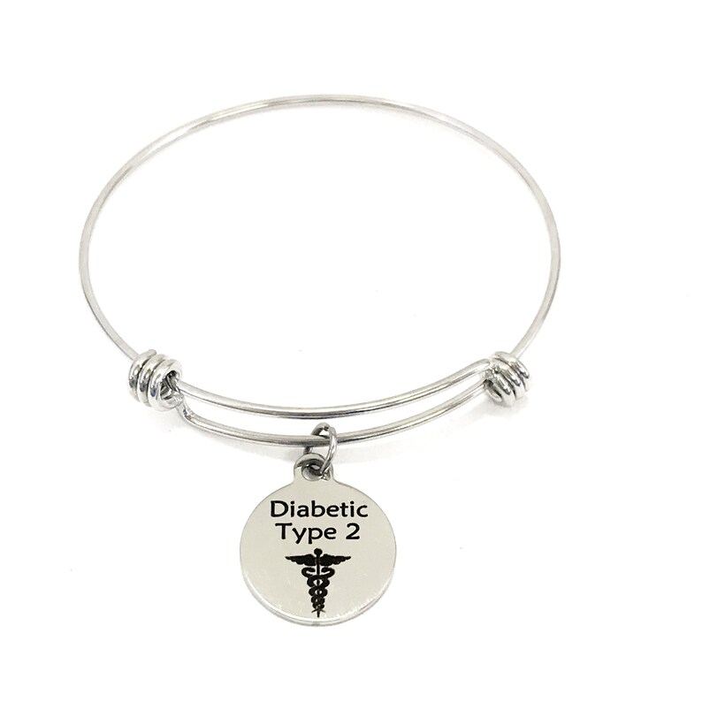 Diabetic Type 2 Medical Charm Bracelet Diabetic Type 2 Etsy