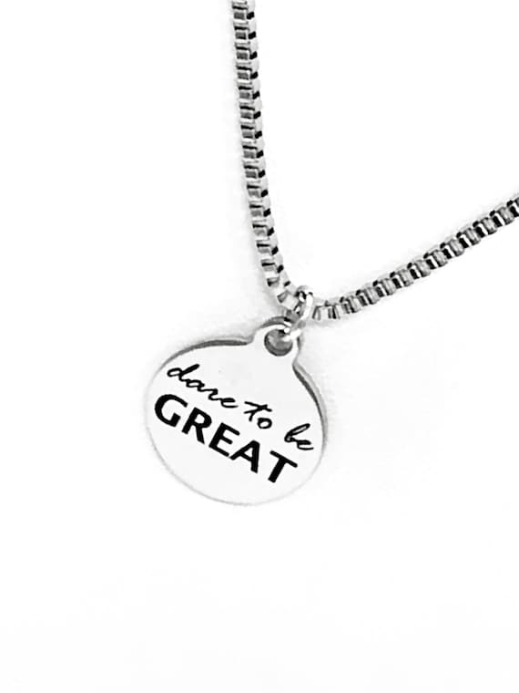 Motivating Gift, Son Gift, Dare To Be Great Necklace, Graduation Gift, Mens Necklace, Motivating Jewelry, Motivating Success, Succes Quote