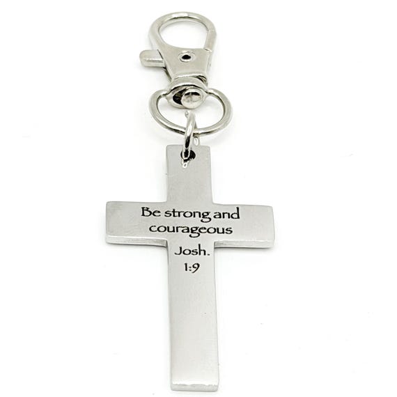 Be Strong And Courageous Cross Charm