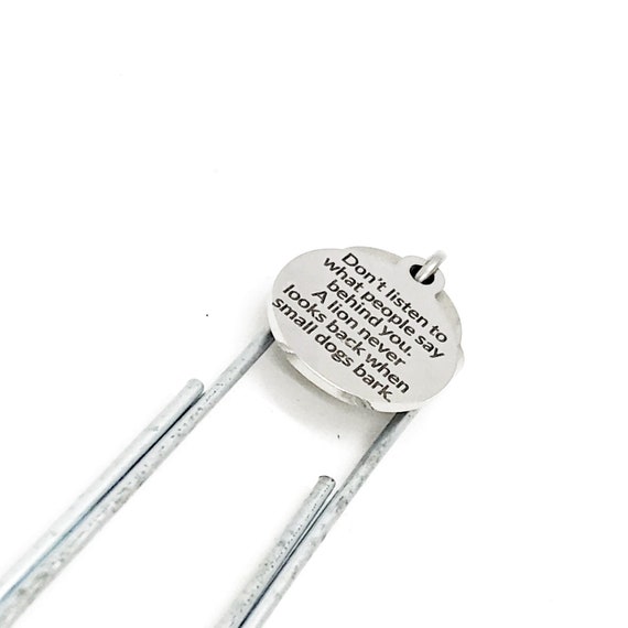 Motivating Gift, A Lion Never Look Back Bookmark, Paperclip Bookmark, Charm Bookmark, Encouraging Gift, Don’t Listen To People, Son Gift