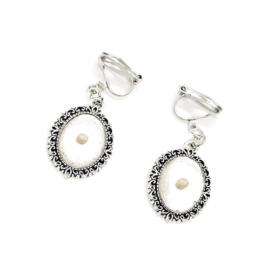 Mustard Seed Oval Charm Clip On Earrings, Mustard Seed Faith Jewelry, Matthew 17:20 Bible Verse Jewelry, Scripture Jewelry