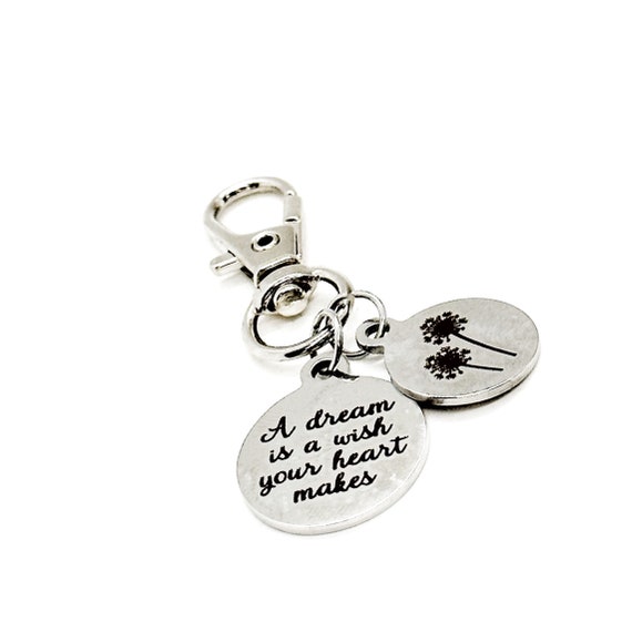 A Dream Is A Wish Your Heart Makes True Dandelion Clip On Charm, Make Wishes, Bag Charm, Purse Charm, Graduation, Dream Big, Entrepreneur