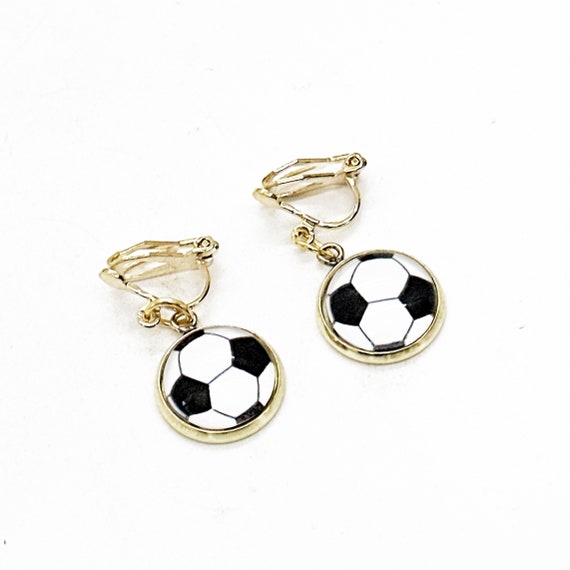 Soccer Goldtone Clip On Earrings, Soccer Player Gifts, Soccer Mom, Soccer Earrings, Jewelry Gifts, Soccer Team Gifts, Granddaughter