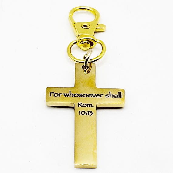 For Whosoever Shall Gold-Plated Cross Clip Charm