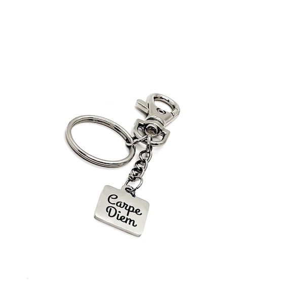 Affirmation Gifts, Carpe Diem Charm Keychain, Seize The Day, Encouraging Her, Encouraging Him, Entrepreneur Gifts, Sports Gifts, Enouraging