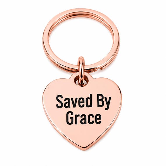 Saved By Grace Rose-Goldtone Keychain