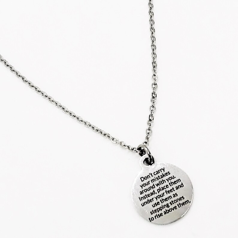 Motivating Quote Stepping Stones Don\u2019t Carry Your Mistakes Encouragement Gift Charm Anklet Moving Forward Encouraging Gift Anklet