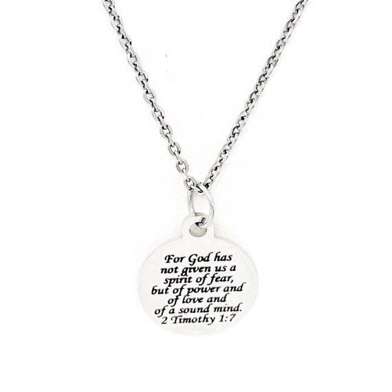 Faith Gift, God Has Given us a Spirit of Power Love and Sound Mind, Necklace, 2 Timothy 1 7, Scripture Gift, Faith Jewelry, Gift For Her