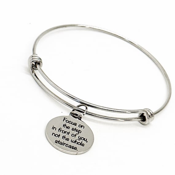 Motivation Gift, Focus On The Step In Front Of You, Not The Whole Staircase, Charm Bracelet, Daughter Gift, Graduation Gift, Goal Setting