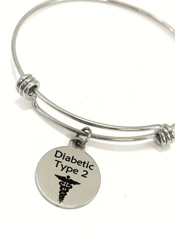 Diabetic Type 2 Medical Charm Bracelet Diabetic Type 2 Awareness