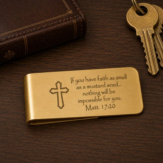 Mustard Seed Faith Goldtone Money Clip