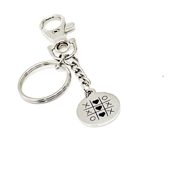Tic Tac Toe Love Charm Clip On Keychain, Wedding Favors, Gift For Her, Daughter, Wife Gift, Wedding Gift, Girlfriend Gift