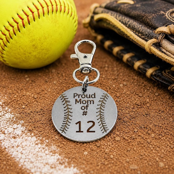 Personalized Softball Mom Clip On Charm