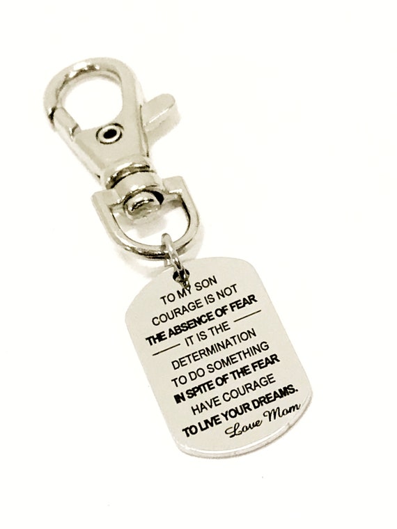 Bag Charm, To My Son, Have Courage Charm Clip, Live Your Dreams Bag Clip, To Son From Mom, Keychain Clip, Gift For Son, Sports Bag Clip