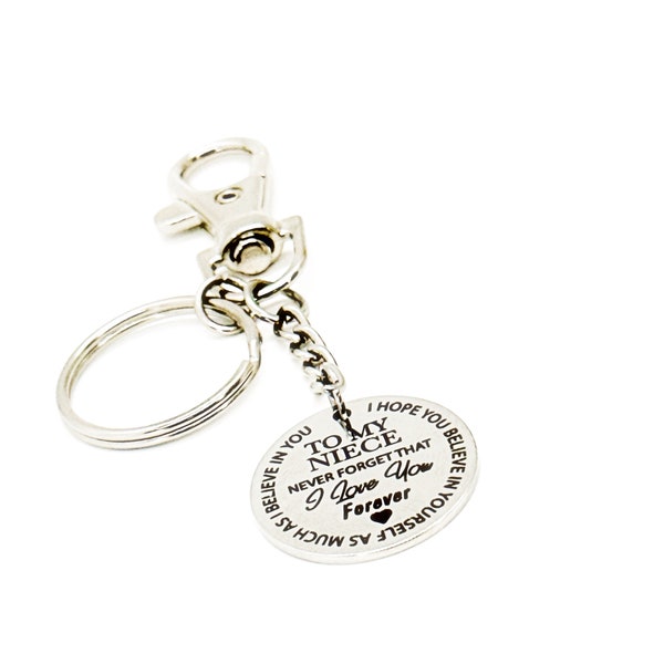 To My Niece Charm Keychain, Never Forget I Love You Forever, Niece Birthday, Niece Graduation, Going To College, Believe In Yourself