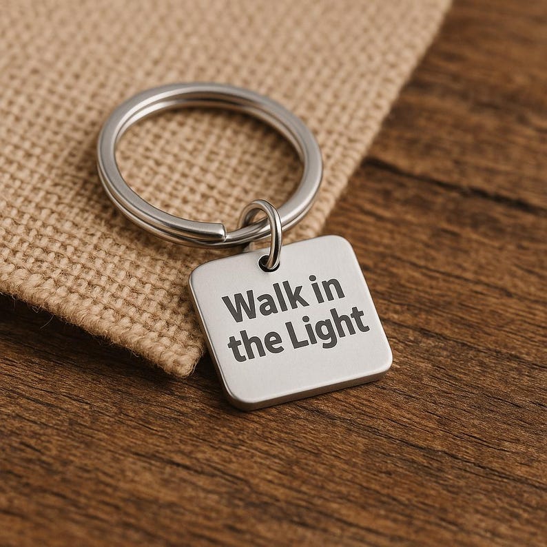 Walk in the Light Stainless Steel Keychain Inspirational Christian Gift ...