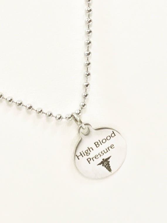 High Blood Pressure ID Necklace, High Blood Pressure Jewelry, High BP Necklace, Medical Necklace for Men, Medical ID Necklace