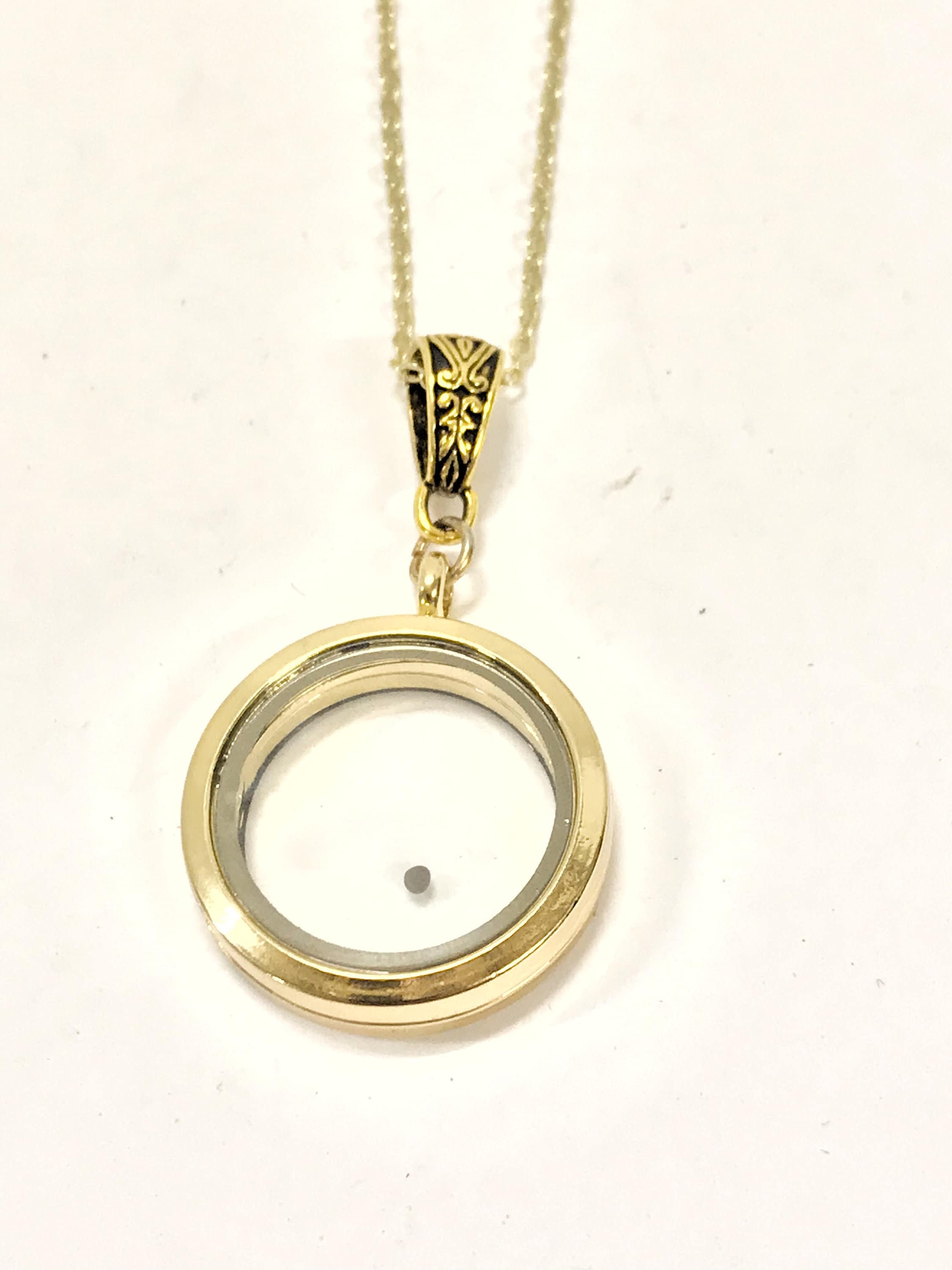 Floating mustard seed necklace deals