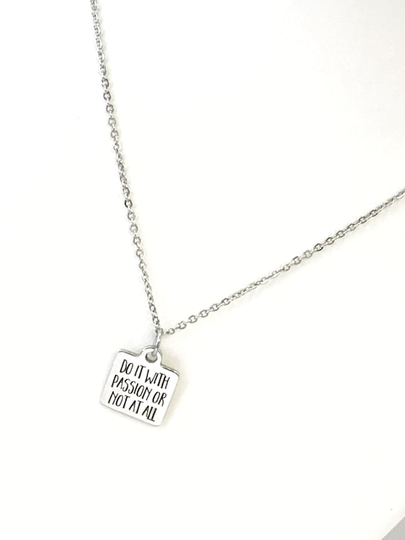 Motivating Gifts, Motivating Jewelry, Do It With Passion Necklace, Motivating Necklace, Jewelry Gifts, Encouraging Gifts, Success Quotes