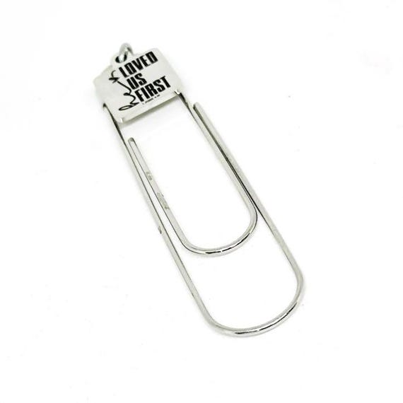 He Loved Us First Charm Bookmark, Paperclip Bookmark, 1 John 4 19, God Loves Us, Baptism Gift, Scripture Gifts, Christian Believer, Daughter