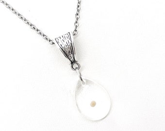 Halsband med senapfrön, halsband med senapfrön, droppformad hänge med senapfrön, tro med senapfrön, halsband med senapfrön, present till henne