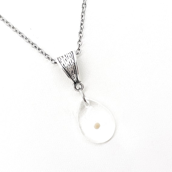 Mustard Seed Necklace, Mustard Seed Charm Necklace, Teardrop Mustard Seed Pendant, Mustard Seed Faith, Mustard Seed Necklace Gift For Her