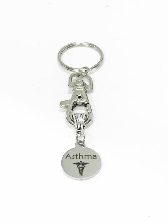 Asthma Medical ID Awareness Keychain, Asthma Keychain, Asthma Condition Awareness, Medical Notification Keychain, Asthma Keychain Gift