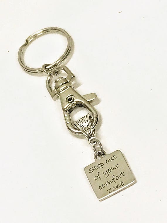 Motivational Gift, Step Out Of Your Comfort Zone Keychain, Entrepreneur Gifts For Him, Direct Sales Team Gifts, New Job Gifts For Her,