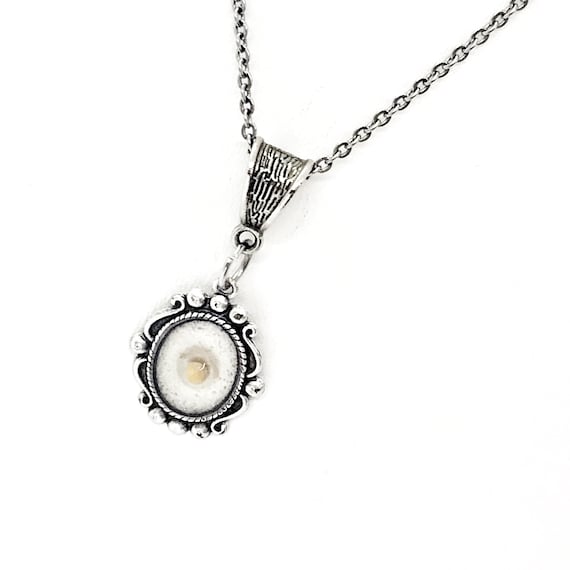 Mustard Seed Necklace, Oval Mustard Seed Pendant, Matthew 17 20, Christian Necklace, Faith Necklace, Mustard Seed Gift, Mustard Seed Faith