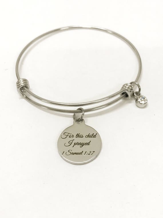 For This Child I Prayed Bracelet, 1 Samuel 1:27 Bracelet, New Mom Bracelet, New Mother Gift, Mother's Birthstone Bracelet Gift, New Mom Gift