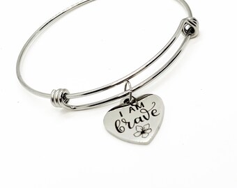 Affirmation Jewelry, I Am Brave Charm Bracelet, Daughter Gift, Granddaughter Gift, Affirmation Gifts, Encouraging Gifts, Motivating Gifts