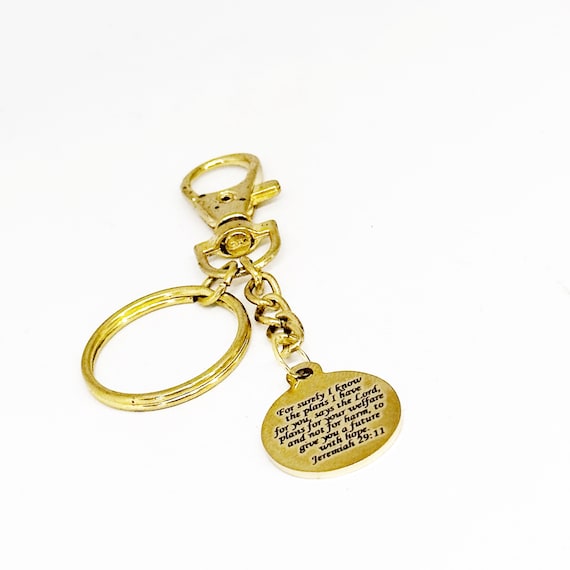 I Know The Plans I Have For You Keychain, Jeremiah 29 11 Religious Scripture, Christianity Gift, Bible Verse, Graduation Gift, College