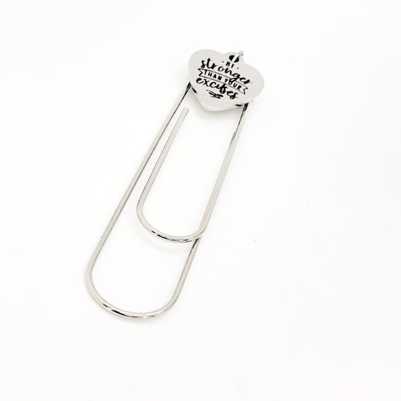 Be Stronger Than Your Excuses Charm Bookmark, Motivational Gift, Daughter Gift, Weight Loss Buddy, Workout Buddy, Going To College